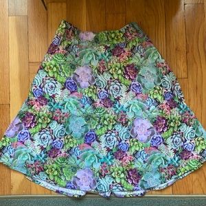 Fun Succulent print A-line skirt